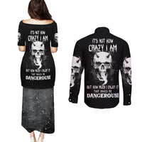 Devil Skull Couples Matching Puletasi Dress and Long Sleeve Button Shirts It's Not How Crazy Iam But Enjoy It Make Me Dangerous - Wonder Print Shop