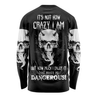 Devil Skull Long Sleeve Shirt It's Not How Crazy Iam But Enjoy It Make Me Dangerous - Wonder Print Shop