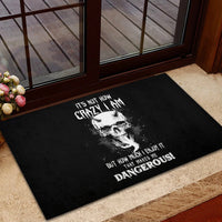 Devil Skull Rubber Doormat It's Not How Crazy Iam But Enjoy It Make Me Dangerous - Wonder Print Shop