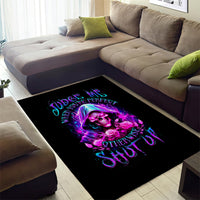 Fire Skull Area Rug Judge Me When You're Perfect Otherwise Shut Up - Wonder Print Shop