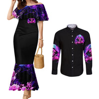 Fire Skull Couples Matching Mermaid Dress and Long Sleeve Button Shirts Judge Me When You're Perfect Otherwise Shut Up DT01