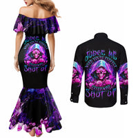 Fire Skull Couples Matching Mermaid Dress and Long Sleeve Button Shirts Judge Me When You're Perfect Otherwise Shut Up DT01