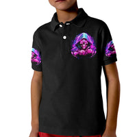 Fire Skull Kid Polo Shirt Judge Me When You're Perfect Otherwise Shut Up - Wonder Print Shop