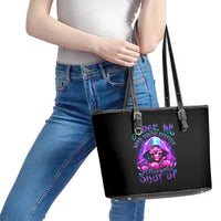 Fire Skull Leather Tote Bag Judge Me When You're Perfect Otherwise Shut Up - Wonder Print Shop