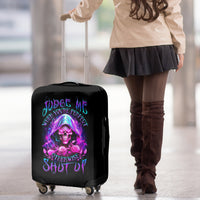 Fire Skull Luggage Cover Judge Me When You're Perfect Otherwise Shut Up - Wonder Print Shop