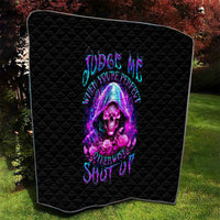 Fire Skull Quilt Judge Me When You're Perfect Otherwise Shut Up - Wonder Print Shop