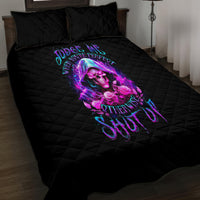 Fire Skull Quilt Bed Set Judge Me When You're Perfect Otherwise Shut Up - Wonder Print Shop