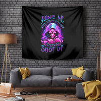 Fire Skull Tapestry Judge Me When You're Perfect Otherwise Shut Up - Wonder Print Shop