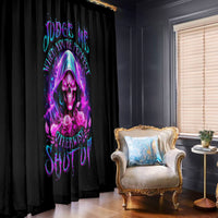 Fire Skull Window Curtain Judge Me When You're Perfect Otherwise Shut Up - Wonder Print Shop
