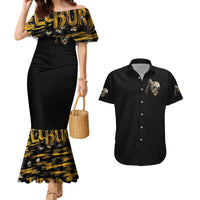 Axe Skull Couples Matching Mermaid Dress and Hawaiian Shirt Let's Bury The Hatchet - Wonder Print Shop