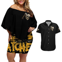 Axe Skull Couples Matching Off Shoulder Short Dress and Hawaiian Shirt Let's Bury The Hatchet - Wonder Print Shop