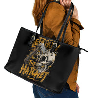 Axe Skull Leather Tote Bag Let's Bury The Hatchet - Wonder Print Shop
