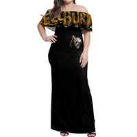 Twin Skull Off Shoulder Maxi Dress Don't Try To Figure Me Out I'm A Special - Wonder Print Shop