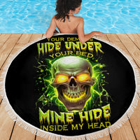 Thunder Skull Beach Blanket My Demon Hide Inside My Head - Wonder Print Shop