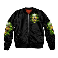 Thunder Skull Bomber Jacket My Demon Hide Inside My Head - Wonder Print Shop