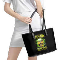 Thunder Skull Leather Tote Bag My Demon Hide Inside My Head - Wonder Print Shop