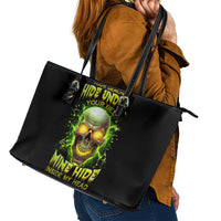 Thunder Skull Leather Tote Bag My Demon Hide Inside My Head - Wonder Print Shop