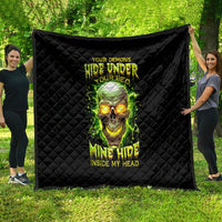 Thunder Skull Quilt My Demon Hide Inside My Head - Wonder Print Shop