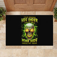 Thunder Skull Rubber Doormat My Demon Hide Inside My Head - Wonder Print Shop