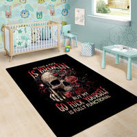 Rose Skull Area Rug My Give A Fuck Is Broken But My Go Fuck Yourself Is Functional - Wonder Print Shop