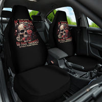 Rose Skull Car Seat Cover My Give A Fuck Is Broken But My Go Fuck Yourself Is Functional - Wonder Print Shop