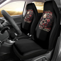 Rose Skull Car Seat Cover My Give A Fuck Is Broken But My Go Fuck Yourself Is Functional - Wonder Print Shop