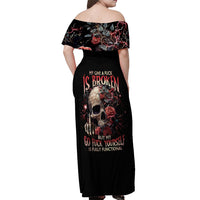 Zombie Skull Off Shoulder Maxi Dress I Never Alone My Demon With Me 24/7 - Wonder Print Shop