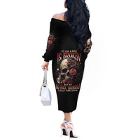 Zombie Skull Off The Shoulder Long Sleeve Dress I Never Alone My Demon With Me 24/7 - Wonder Print Shop