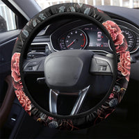 Rose Skull Steering Wheel Cover My Give A Fuck Is Broken But My Go Fuck Yourself Is Functional - Wonder Print Shop