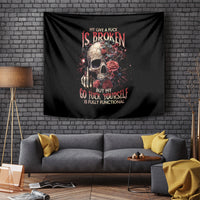 Rose Skull Tapestry My Give A Fuck Is Broken But My Go Fuck Yourself Is Functional - Wonder Print Shop