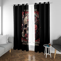 Rose Skull Window Curtain My Give A Fuck Is Broken But My Go Fuck Yourself Is Functional - Wonder Print Shop