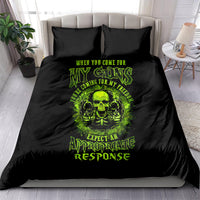 Gun Skull Bedding Set When You Come For My Gun Expect An Appropriate Response - Wonder Print Shop