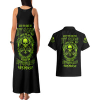 Gun Skull Couples Matching Tank Maxi Dress and Hawaiian Shirt When You Come For My Gun Expect An Appropriate Response - Wonder Print Shop