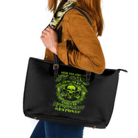 Gun Skull Leather Tote Bag When You Come For My Gun Expect An Appropriate Response - Wonder Print Shop