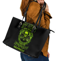 Gun Skull Leather Tote Bag When You Come For My Gun Expect An Appropriate Response - Wonder Print Shop