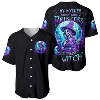 Witch Skull Baseball Jersey My Mother Didn't Raise A Princess She Trained A Witch - Wonder Print Shop