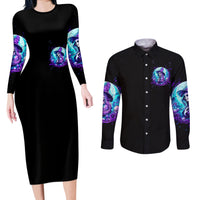 Witch Skull Couples Matching Long Sleeve Bodycon Dress and Long Sleeve Button Shirts My Mother Didn't Raise A Princess She Trained A Witch - Wonder Print Shop