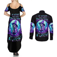 Witch Skull Couples Matching Summer Maxi Dress and Long Sleeve Button Shirts My Mother Didn't Raise A Princess She Trained A Witch - Wonder Print Shop