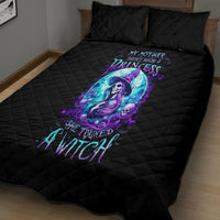 Witch Skull Quilt Bed Set My Mother Didn't Raise A Princess She Trained A Witch - Wonder Print Shop