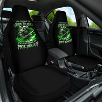 Warrior Skull Car Seat Cover Of Course I'm Going To Hell Just Pick You Up - Wonder Print Shop