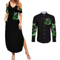 Warrior Skull Couples Matching Summer Maxi Dress and Long Sleeve Button Shirts Of Course I'm Going To Hell Just Pick You Up - Wonder Print Shop