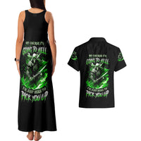 Warrior Skull Couples Matching Tank Maxi Dress and Hawaiian Shirt Of Course I'm Going To Hell Just Pick You Up - Wonder Print Shop
