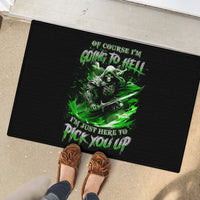 Warrior Skull Rubber Doormat Of Course I'm Going To Hell Just Pick You Up - Wonder Print Shop
