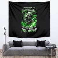 Warrior Skull Tapestry Of Course I'm Going To Hell Just Pick You Up - Wonder Print Shop