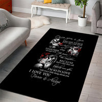 Love Skull Area Rug Once Upon A Time I Love You Forever And Always - Wonder Print Shop