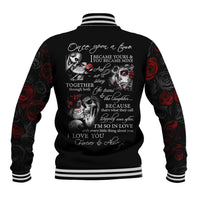 Love Skull Baseball Jacket Once Upon A Time I Love You Forever And Always - Wonder Print Shop