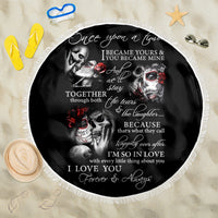 Love Skull Beach Blanket Once Upon A Time I Love You Forever And Always - Wonder Print Shop
