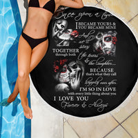 Love Skull Beach Blanket Once Upon A Time I Love You Forever And Always - Wonder Print Shop