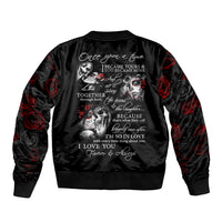 Love Skull Bomber Jacket Once Upon A Time I Love You Forever And Always - Wonder Print Shop