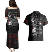 Love Skull Couples Matching Puletasi Dress and Hawaiian Shirt Once Upon A Time I Love You Forever And Always - Wonder Print Shop